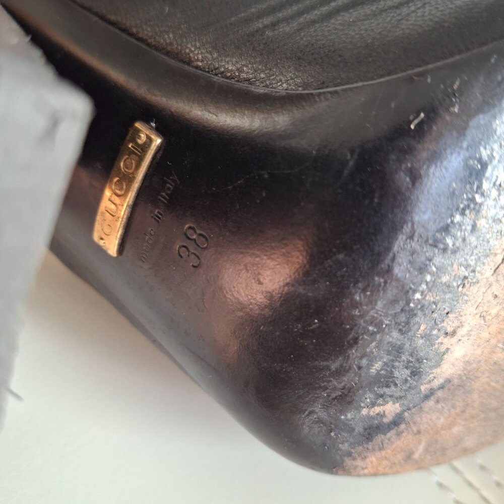 GUCCI Princetown Fur Horsebit Mule Heels Clogs - Picture 13 of 13